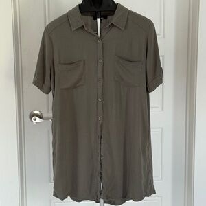 Lulu's Olive Casual Button Down Shirt